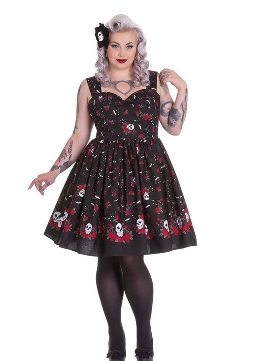 Hell Bunny Dresses & Skirts - Hell Bunny Skull Print Fit & Flare Dress
